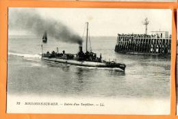 Delcampe - XBD-18 Boulogne Sur Mer, Entrée D'un Torpilleur.. Circulé En 1916 Sous Enveloppe - Krieg
