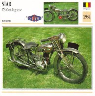 Delcampe - Star 175cm Gem-Laguesse  - 1934   -  Fiche Technique Moto (Belgique) - Autres & Non Classés