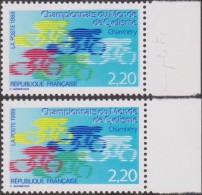 Delcampe - France 1989 Cérès 2573c Impression Double Du Bleu Foncé, & Couleurs Mal Positionnées. Championnat Du Monde De Cyclisme - Cyclisme
