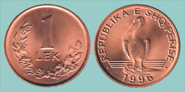 ALBANIA  1 LEK 1.996  BRONCE  KM#75  SC/UNC   T-DL-11.329 - Albania