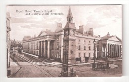 Delcampe - Postcard Derry's Clock Tower Royal Hotel And Theatre Plymouth UK - Plymouth