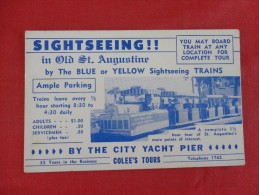 Florida> St Augustine   Sightseeing Tram     Non Postcard Back    ----ref 1790 - St Augustine