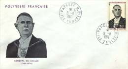 1971   Président De Gaulle  Yv 90  Sur FDC Non Adressé - Storia Postale