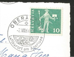 ÄGERISEE ZG Morgarten Sattel Urirotstock Stempel ! Oberägeri 1966 - Oberägeri