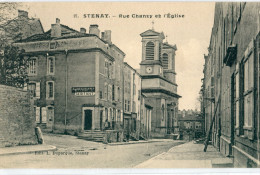 Delcampe - 55 - Stenay : Rue Chanzy Et L' Eglise - Stenay