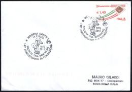 Delcampe - ITALIA MODENA 2010 - 140° ANNIVERSARIO FONDAZIONE SOCIETA' DEL SANDRONE - CARNEVALE - BUSTA VIAGGIATA PIEGATA AL CENTRO - Karnaval