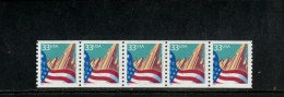 USA POSTFRIS MINT NEVER HINGED POSTFRISCH EINWANDFREI SCOTT 3280 PCN STRIP OF 5 PLATE 1111 FLAG AND CITY - Ruedecillas (Números De Placas)