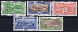 Iceland: 1926 Mi Nr 114 - 118 MH/*  Fa 168 - 172 - Nuevos