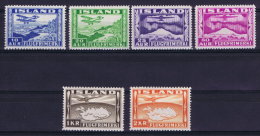 Iceland: Airmail Mi 175 - 180   MH/*   With 176A Perfo 14 - Luftpost