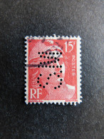 FRANCE S N° 813 S.M 166 Indice 2 Marianne De Gandon Perforé Perforés Perfins Perfin Superbe ! - Gebraucht