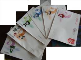 2008 CHINA BEIJING OLYMPIC GAME MASCOTS POSTAGE COVERS 6V - Enveloppes