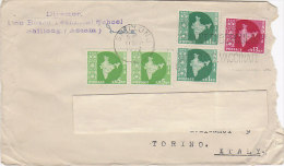 A3234 - INDIA 5 Valori  VG Shillong-Torino 17/10/1957 - Briefe U. Dokumente