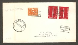 NETHERLANDS   1955 "PAQUEBOT COVER"---SS LAAGKERK---TO  JACKSONVILLE,N.C. USA  (6/12/55) - Briefe U. Dokumente