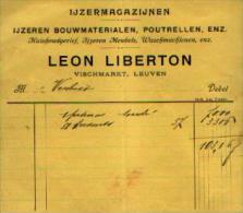 LEUVEN - Facture « IJZERMAGAZIJNEN Léon LIBERTON » - 1900 – 1949