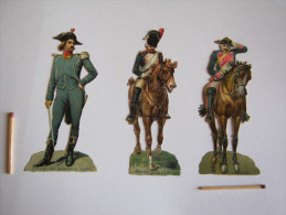 LOT 3 CHROMO GAUFRE DECOUPI SOLDATS REVOLUTION DIRECTOIRE EMPIRE CARABINIER INFANTERIE LEGERE GARDE DIRECTORIALE - Other & Unclassified