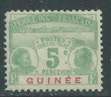 Guinée Française  Taxe  N° 15 X    Partie De Série : 1 F. Noir Sur Rose  Trace De Charnière Sinon TB - Nuevos