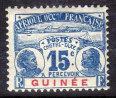 Guinée Française  Taxe  N° 10 X    Partie De Série : 15 C. Bleu Sur Azuré  Trace De Charnière Sinon TB - Nuevos