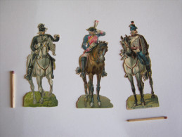 LOT 3 CHROMO DECOUPI SOLDATS REVOLUTION DIRECTOIRE EMPIRE HUSSARD DE LA MORT HUSSARD DE LIGNE CARABINIER - Other & Unclassified