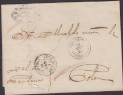 O) 1861 CUBA-CARIBE, RARE SEAL, TO COLON - Briefe U. Dokumente