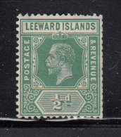 Leeward Islands MH Scott #62a 1/2p George V, Die I - Clipped Perfs, Corner Crease - Leeward  Islands