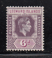 Leeward Islands MH Scott #110a 6p George VI, Deep Dull Purple & Bright Purple - Leeward  Islands