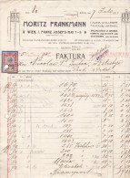 MORITZ FRANKMANN.FABRIK WOLLENER FANTASIE-ARTIKEL,1911,FAKTURA WIEN AUSTRIA. - Oostenrijk