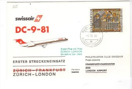 VOL155 - LIECHTENSTEIN, Primo Volo Zurich London . - Briefe U. Dokumente