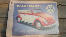 PLAQUE TOLE WOLKSWAGEN CABRIOLET 41 X 30 Cm - Plaques En Tôle (après 1960)