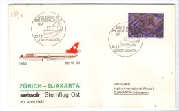 VOL189 - SVIZZERA 1981, Primo Volo Zurigo Giakarta . - First Flight Covers