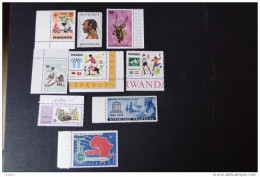 Rwanda Lot De 9 Timbres BDF MNH** - Sammlungen