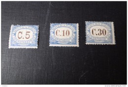 Saint Marin Timbres Taxe N° 1, 2 Et 4  MH* - Postage Due