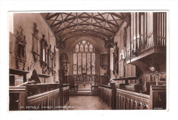 RP Carmarthen St Peters Church Interior Vintage Postcard Unused - Carmarthenshire