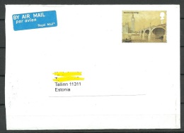 GREAT BRITAIN 2015 Air Mail Cover To Estonia Stamp Not Canceled Westminster Bridge Brücke - Lettres & Documents