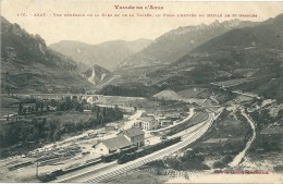 Axat  Vue Générale De La Gare Et De La Vallée. Au Fond L'entrée Du Défilé De St Georges - Axat