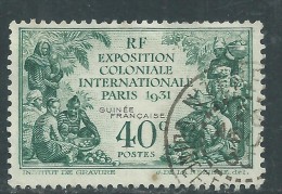 Guinée Française N° 115 O , Exposition Coloniale De Paris : 40 C. Vert Oblitération Moyenne Sinon TB - Gebruikt