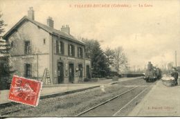 N°6098A -cpa Villers Bocage -la Gare- - Gares - Avec Trains