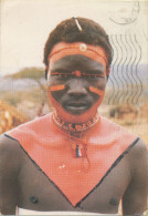 AFRICA, KENYA, SAMBURU WARRIOR, Tanzania Stamp Komonvelt Games 1990,old Photo Postcard - Non Classificati