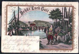 Bad Säckingen - Litho 1898 - Behüt' Euch Gott - Bad Saeckingen