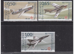 BULGARIA 2010 TRANSPORT 60 Years Of Bulgarian Army's REACTIVE AVIATION - Fine Set MNH - Unused Stamps