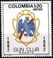 COLOMBIE Gun Club Bogotta 100 Ans Association Tir Shoot,  Oiseaux, Rapaces, Yvert PA705 ** Neuf Sans Charniere  MNH - Shooting (Weapons)