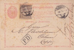 SUISSE  CARTE POUR COLMAR  CACHET D'ARRIVEE - Lettres & Documents