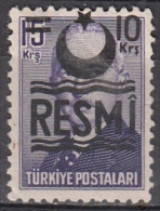 Turchia, 1957 - 10k On 15k Overprinted - Nr.O31a S.G. - Nuovi