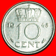 * 2 Sold~ORIGINAL OBVERSE★ NETHERLADS ★ 10 CENTS 1948! WILHELMINA (1890-1948) LOW START ★ NO RESERVE! - 10 Cent