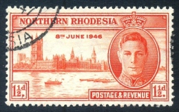 Northern Rhodesia 1946. 1½d Red-orange (p13½). SG 46a. - Northern Rhodesia (...-1963)