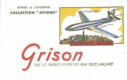 Buvard  Pub Grison  Collection - Avion - Caravelle France-  Tbe  Format  20 X 13 Cm - A