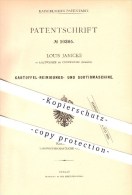 Original Patent - Louis Janicke In Kaltwasser Bei Kodersdorf , 1879 , Kartoffelreinigungs- Und Sortiermaschine , Görlitz - Görlitz
