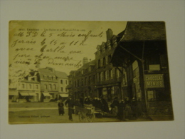 COTES D'ARMOR-2633-LOUDEAC-LES HALLES ET LA PLACE AU FIL EN 1909-ANIMEE - Loudéac