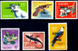 BIRDS-NAURU-1968-OVERPRINT-BIRDS-REPTILES-FLORA-6v-MNH A6-400 - Piciformes (pájaros Carpinteros)