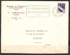 SAINTE CROIX DU MONT Gironde   Envel PUB Du DOMAINE De CRABITAN Le 17 4 1964 Omec Secap - Publicidad