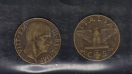 RedH - REGNO  , 5 Centesimi Impero BRONZITAL : Anno 1941 - 1900-1946 : Victor Emmanuel III & Umberto II